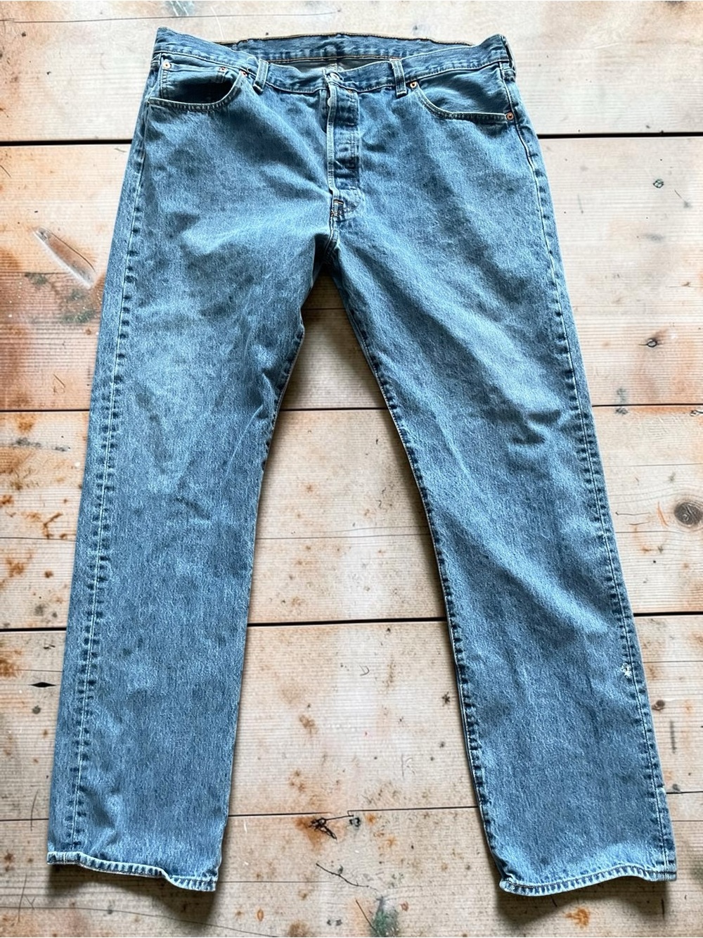Levi's 501 Men's Medium Blue Straight-Leg Jeans Size 42x36
